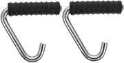 ABOOFAN 2Pcs hook handle fitness equipment handle bar Strength Training ring pilates bands handles workout dumbbell handles Steel Pull Rod Handle yoga fitness ring tpr rubberized handle