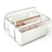 Stack & Carry Craft Box - Art Supply Storage Containers with Dividers, Clear ...