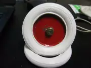 4 Gilbert Erector LW White Truck Tires Rubber - 3 1/8 OD Molded Rubber