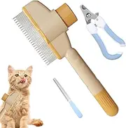 Dog Slicker Brush | Puppy Hair Removal Comb,Portable Release Button Slicker Brush for Long and Short Haired Cats and Dogs