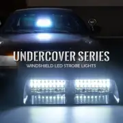 White 16 LED Strobe Light Bar Dash Interior Deck Flashing Emergency Warning Lamp