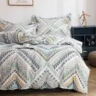 Boho Duvet Cover Queen, 100% Cotton 3 pcs Triangle Tribal Bedding Set, Aztec ...