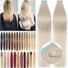 AU Invisible Tape In 100% Remy Human Hair Extensions Skin Weft Full Thick Blonde
