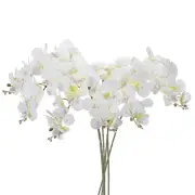 6Pcs 41" 9 Heads Artificial Orchid Stems Faux Phalaenopsis, White