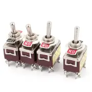 4Pcs AC250V 15A On/Off DPST 4 Screw Terminals Toggle Switch