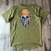 Ariat Men Skull Hard Hat Rebar Workman Born For This Green T-Shirt Sz M 10049064