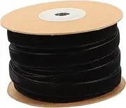 ADOCARN 1 Roll Velvet Webbing Black Ribbon Ribbons for Presents Ribbon for Hair Bows DIY Craft Ribbon Bouquets Black Curling Ribbon Black Trim Fabric Bands Box Polyester Cake Box