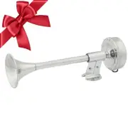 Gift for Him 14 Inch Stainless Steel Compact Trumpet Electric Boat Horn - 108 db