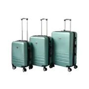 YES4HOMES Expandable ABS Luggage Suitcase Set 3 Code Lock Travel Carry Bag Trolley Green