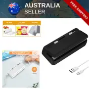 Mini Heat Bag Sealer Handheld Rechargeable Food Plastic Sealing Tool Black