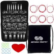 Twist Red Lace 5-Inch Complete 7500-C Interchangeable Circular Knitting Needl...
