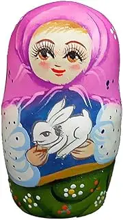 Creative Surprise Gift Russian Nesting Dolls Creative Matryoshka 7-Piece Matryoshka Dolls Holiday Birthday Fashion Gift Souvenir Home Decoration Safe and Tasteless (Color : Pink)