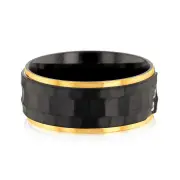 Luminesce Lab Grown 1/10 Carat Gold Plated& Black Zirconium Diamond Ring, X