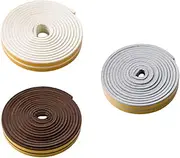 OSALADI 3Rolls Acoustic Seal Strips for Doors Windows Windproof Collision Adhesive Tape Sound Insulation for Frameless Sliding Doors Grey Total