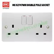 MK Logic Plus Double Socket K2747 WHI DP 13Amp 2 Gang Switched Power Socket D