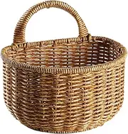 JMEDIC Wall Hangings Wicker Basket, Hanging Small Woven Storage Basket with Handle, Shelf Basket Organizer for Flower Plants