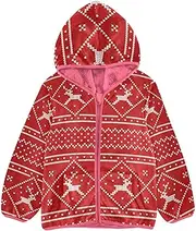 [GuoChe] Baby Boy Fleece Jacket Merry Christmas Ethnic Red Toddler Girls Winter Coat Peach Stylish Baby Boy Clothes 3-10T, Merry Christmas30, 5 Years