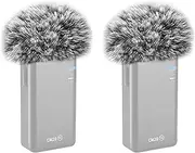 JCMOYUTY for NEEWER CM28 Windscreen Wireless Lavalier Microphone Deadcat Furry Cover, 2-Pack Grey Wind Screen Accessory
