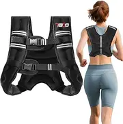 Weighted Vest with 8lbs/12lbs/16lbs/20lbs/25lbs/30lbs Weights and Reflective Stripe,Weight Vest Men Women for Strength Training,Running,Jogging,Fitness,Weight Loss