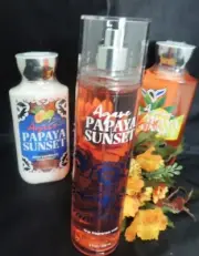 BATH & BODY WORKS AGAVE PAPAYA SUNSET 3 PC BATH SET