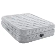 Intex Queen Air Mattress Supreme Air-Flow Dura-Beam Deluxe Bed Pump