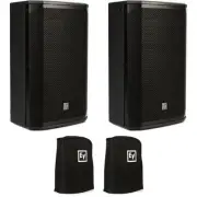 Electro-Voice EKX-12P 1,500-watt 12-inch Powered Speaker Pair with Covers Bundle