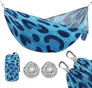 Fake Glitter Leopard Print Blue 330lb Capacity Outdoor Hammocks Backyard Hammock for Camping Travel Accessories amacas para patios con Base de adultos
