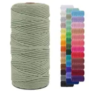 3mm Macrame Cord 109 Yards Natural Cotton Cord Twine 3mmx109yards Bean Green
