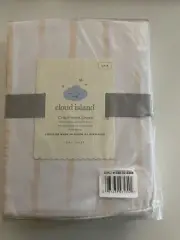 Fitted Crib Sheet - Cloud Island - Pin Striped 100% Cotton 28"x52" New w/Tags