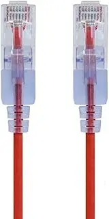 Monoprice 10-Pack, SlimRun Cat6A Ethernet Network Patch Cable, 10G, 1ft Red'
