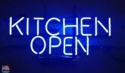 Kitchen Open Blue 24"x16" Neon Sign Lamp Light Hanging Nightlight Business EY