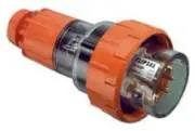 Clipsal INDUSTRIAL STRAIGHT PLUG 500V 10A 3-Phases 6-Round Pins, Electric Orange