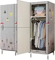 Stainless Steel Portable Closets Large Capacity Storage Organizer for Bedroom for Closet Organizers and Storage