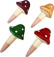 Abaodam 4Pcs Self Watering Mushroom Shaped Dripping Device Terracotta Plant Watering Spikes for Use Automatic Moisture Control Mixed Colors