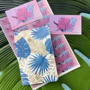 Passport Holder Pouch Protection Blue Tropical Leaf Travel Holiday Case