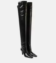 [Saint Laurent] Saint Laurent Jill 75 leather over-the-knee boots AU 6 black