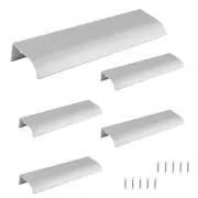 5Pcs Modern Finger Edge Pulls 150mm/ 5.9inch Aluminum Hidden Tab Pull Handles...