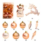 30PCS Christmas Ball Ornaments Set Hanging Christmas Ball Baubles for Xmas Tree Holiday Party Decorations -Rose Gold