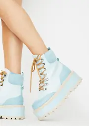 [Koi Footwear] Blue Hydra Matrix Platform Boots
