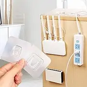 5pcs Wall Mount Storage Hook, ABS Plastic & Stainless Steel, Double-Sided Adhesive Hook for Bathroom, Kitchen, Picture Hanging