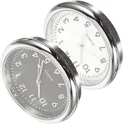 Zerodeko 2Pcs Car Dashboard Clock Adhesive Digital Display with Luminous Pointer Compact Design for Auto Interior Easy to Install