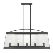 Colair 5 Light Solid Brass, Black