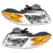 PAIR HEADLIGHTS FITS PLYMOUTH VOYAGER BASE SE MINI VAN 2000 CH2503134 4857853AA