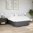 bed frame dark grey double fabric slats sturdy feet comfortable 5076