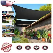 Elegant 7' x 21' Black Shade Sail - Water Permeable UV Resistant Outdoor Canopy
