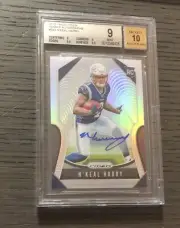2019 Prizm N'KEAL HARRY #342 RC Rookie SP Silver Prizm Auto Refractor BGS 9/10