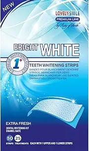 Lovely Smile Premium Line 50 Teeth Whitening Strips for 25 applications - White Teeth in 1 Hour - Enamel Safe - No Slip and No Sensitivity - Dental Whitener Kit by Ray of Smile