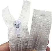 YaHoGa 2PCS 36 Inch #5 Separating Jacket Zippers for Sewing Coats Jacket Zipper White Molded Plastic Zippers Bulk (36" White)