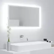 Elegant Vanity Mirror With RGB LED Light Wall Mount Bathroom Furnture High Gloss