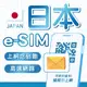 eSIM 日本高速網卡 4G高速 上網吃到飽 全日本/沖繩/大阪/九州/北海道/東京 e-sim 上網卡 網路 網卡